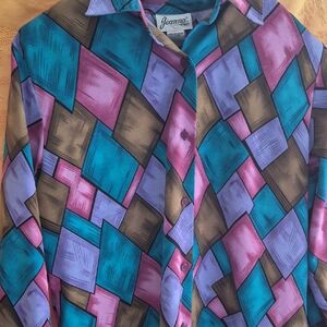 Joanna Multicolor Geometric Button Down Shirt